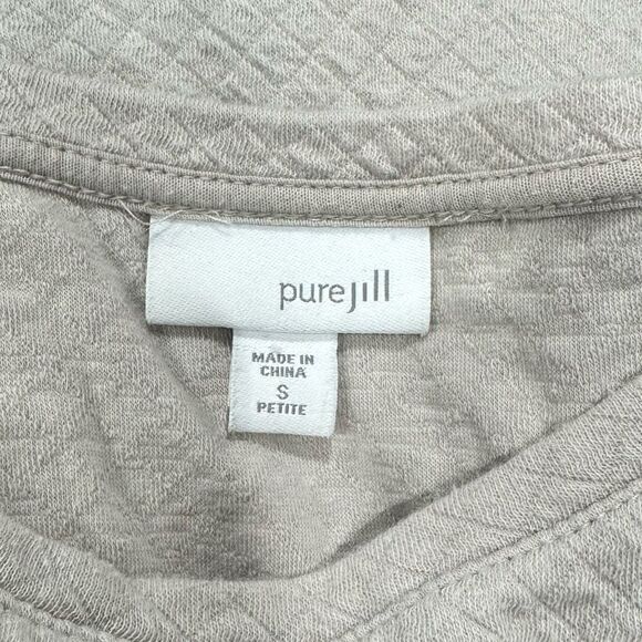 J Jill Pure Jill Grey Quilted Tunic Top Long Sleeve Women’s Small Petite - Picture 3 of 3